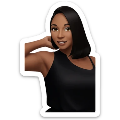 smiling girl in stylish dress sticker