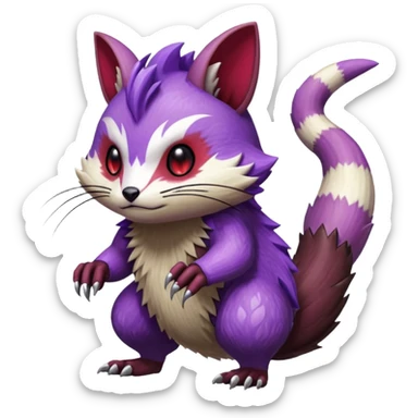 Badass Wisteria Demonic Furret-Machine-Pokémon sticker