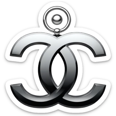 White Chanel symbol sticker