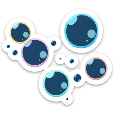 white soap bubbles sticker