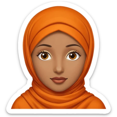 brown skinned woman with orange hijab sticker