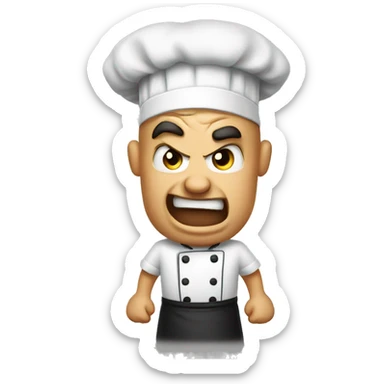 Angry chef yelling sticker