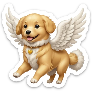 A dog with wings flying  sticker