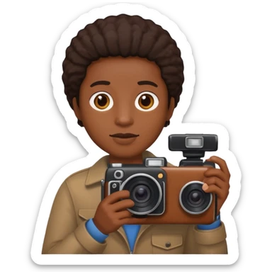 Make a blackest person hold a camera sticker