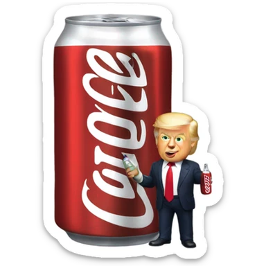 Donald trump with Diet Coke sticker