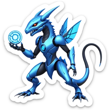 Modern Cyber Lombax-Fakémon-creature, full body sticker
