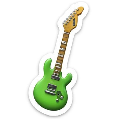 Happy green slug playing electric guitar sticker