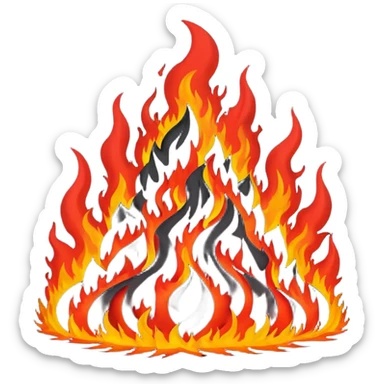 hell view with Red and black with fire, devily sticker