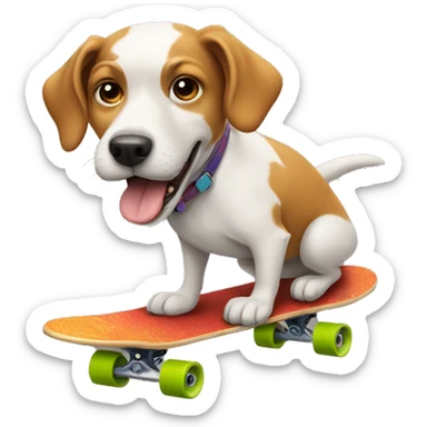 A dog riding a skateboard sticker
