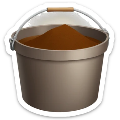 bucket of brown powder sticker