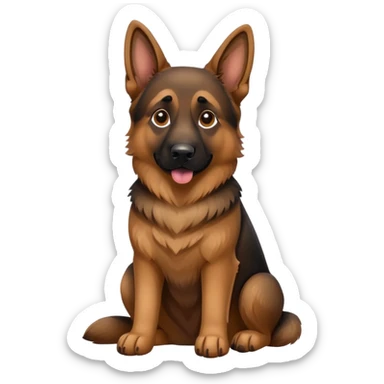Dark face German Shepherd sitting sticker