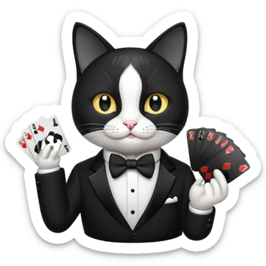 Un gato jugando en el casino sticker