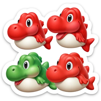 yoshi vers cute plus mignon comme la troisième image mais avec un coco rouge et blanc sticker
