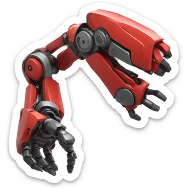 Red robo arm sticker