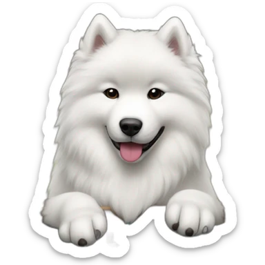 Samoyed playing poker sticker