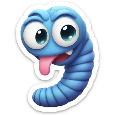 Cute worm sticker