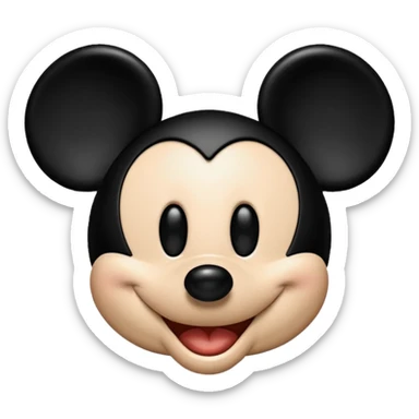 mickey mouse head black sticker