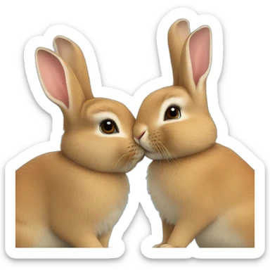 Rabbit kiss  sticker