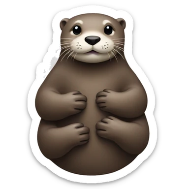 An otter held with two hands sticker