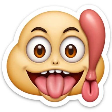 Crazy eyes with tongue sticking out sticker