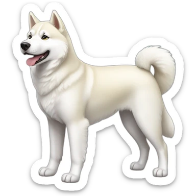 dog cream-and-white husky full-body sticker