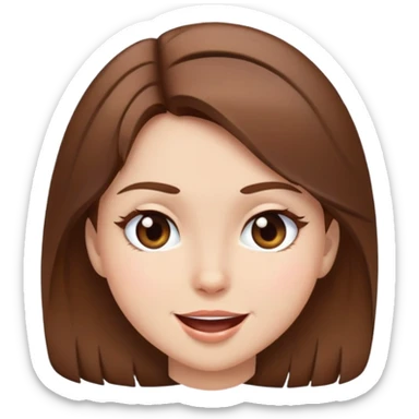 Brown hair girl sending a wink sticker