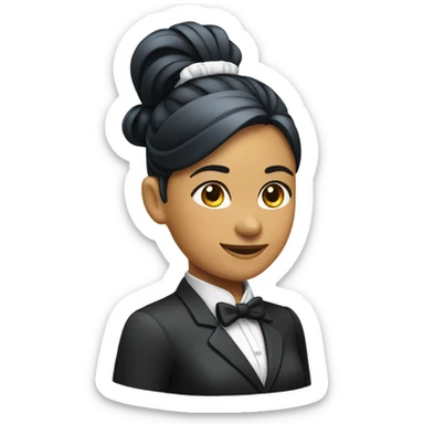 female butler with hair in ponytail sticker