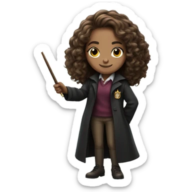hermione granger with a magic wand sticker