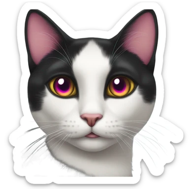 Black cat with hearts in eyes sticker