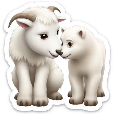 Goat and Polar Bear in love sticker