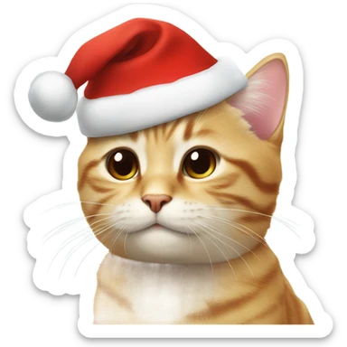 Christmas hat on a cat cute  sticker