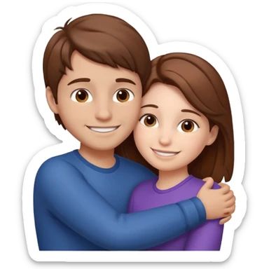 Boy and girl hugging each other in love sticker
