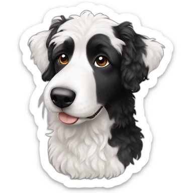 Mostly Black and but some white Aussie doodle sticker