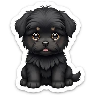 Crea un perrito maltes negro  sticker