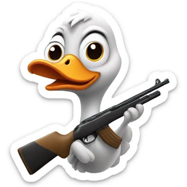 Silly goose with a shotgun sticker