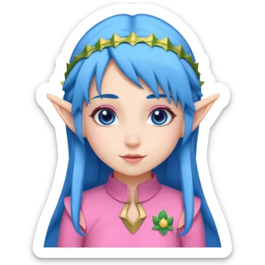 scouts girl elf in pink uniform and blue hair sticker