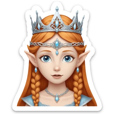 A pale blue eye ginger elf queen of the forest sticker