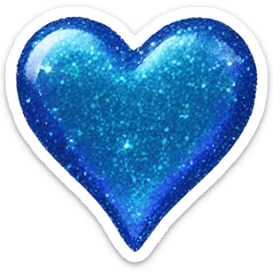 Blue sparkly heart sticker