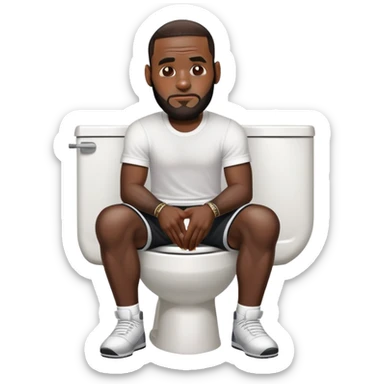 lebron on the toilet sticker