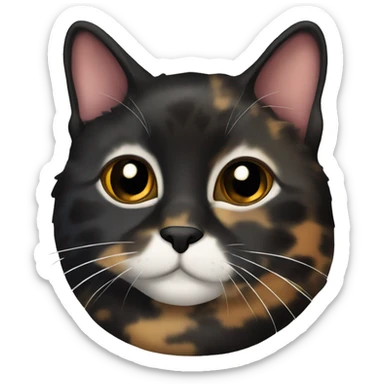 Black tortoiseshell Cat loaf sticker