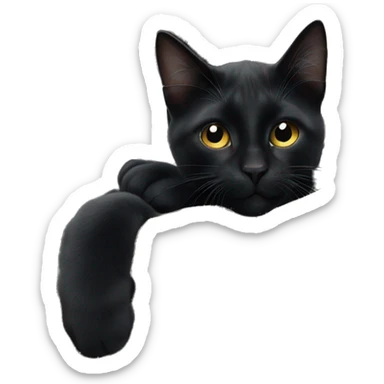 black cat hanging on beautiful woman's arms sticker