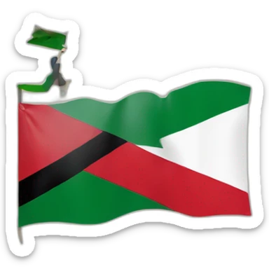 Joe Biden holding Palestine flag sticker