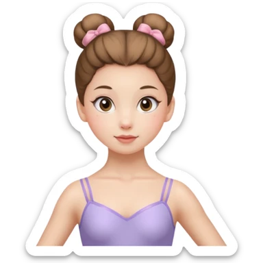 ballet bun girl sticker