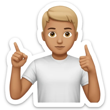 mano señalando sticker