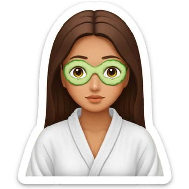 woman at the spa with cucumbers on her eyes and tan skin tone sticker