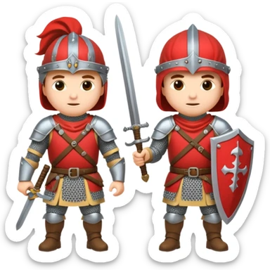 medieval soldiers 2 people with swords prepare for battle sticker
