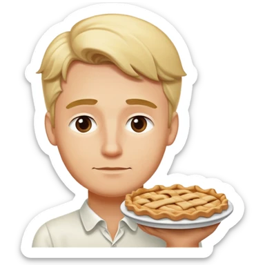 Blonde man dreaming about apple pie  sticker