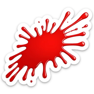 paint splatter, spilled paint, red color. sticker