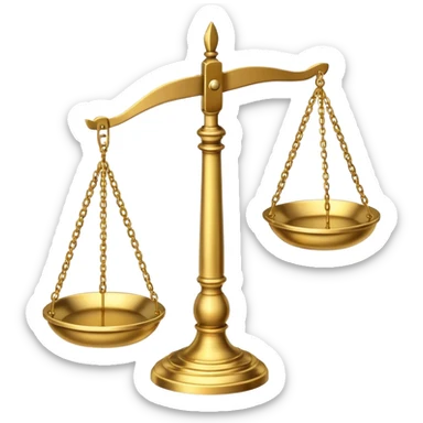 Scales of justice with gavel sticker