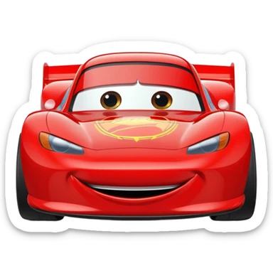 red cartoon race car winking, inspired by Lightning McQueen sticker